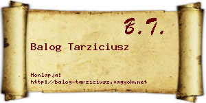 Balog Tarziciusz névjegykártya