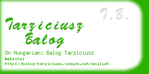 tarziciusz balog business card